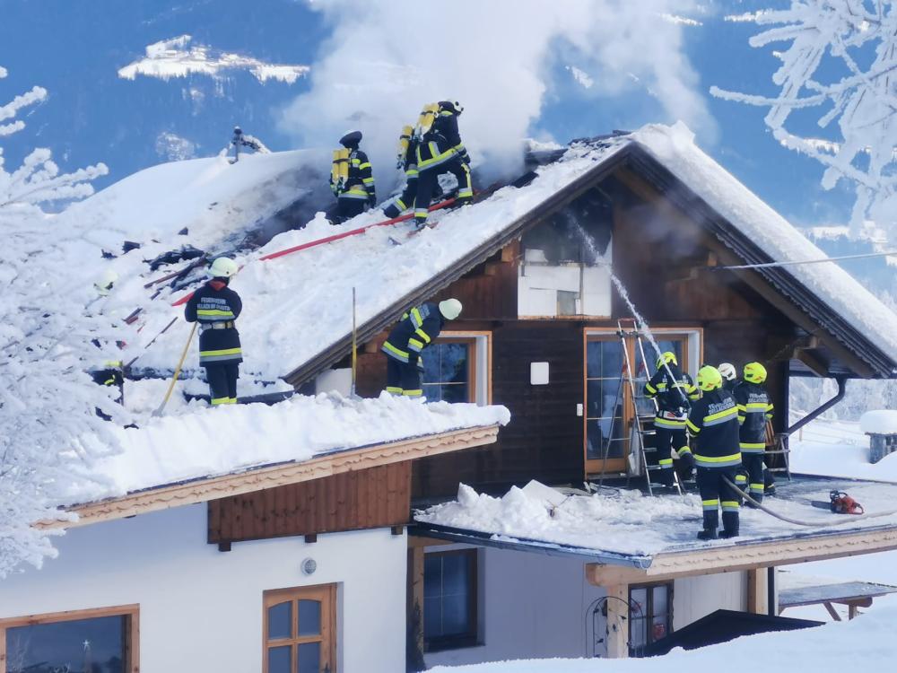 Dachstuhlbrand in Dellach/Drau