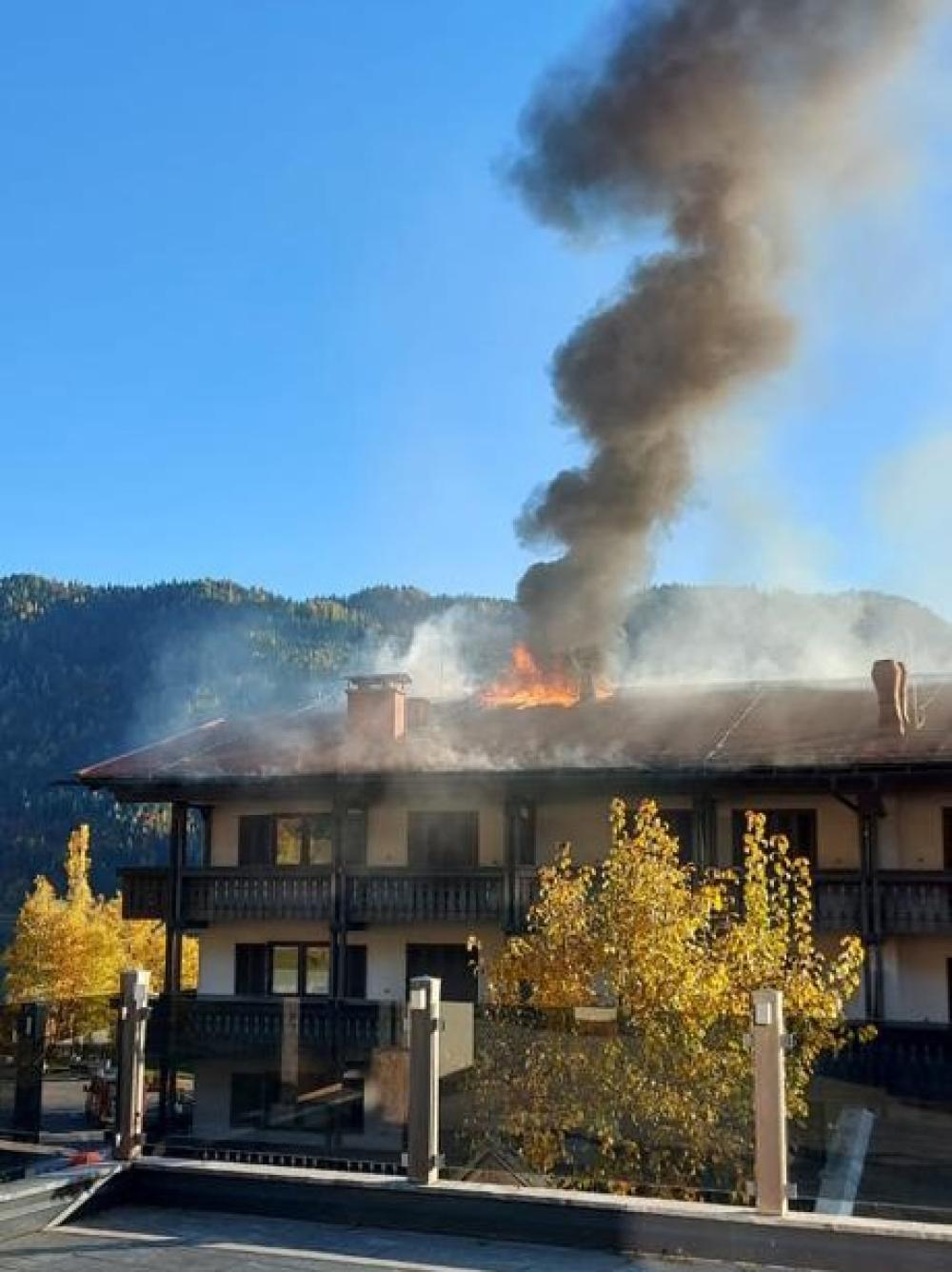 Dachstuhlbrand am Weißensee